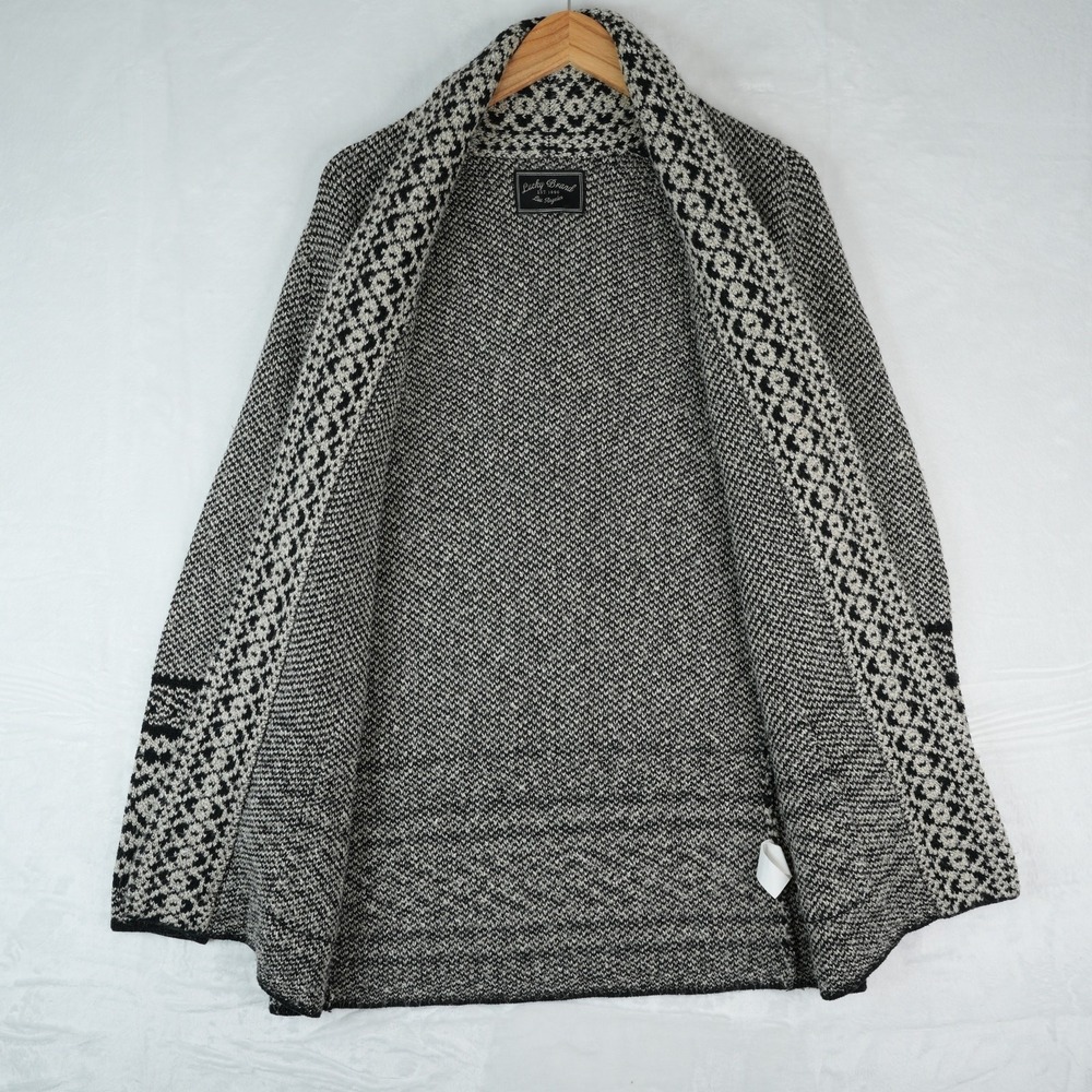 Lucky Brand Cardigan Womens S Aztec Geometric Shawl Sweater Southwestern Boho - Picture 5 of 13